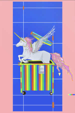 " Unicorns In Dumpsters: Pegasus" 24″×36″ Framed photo paper poster