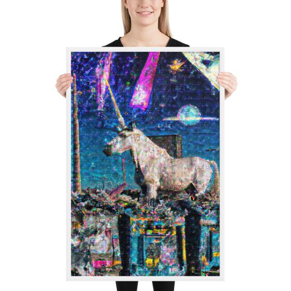 Detroit Unicorns Flamingo's Sundown -Framed photo paper poster, Size: 24″×36″ - Image 2